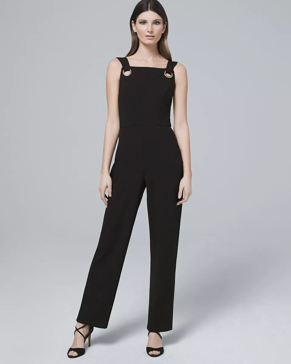 Nicole Miller Jumpsuit New York Black Sleeveless Square Neck SZ 6 NWT 159