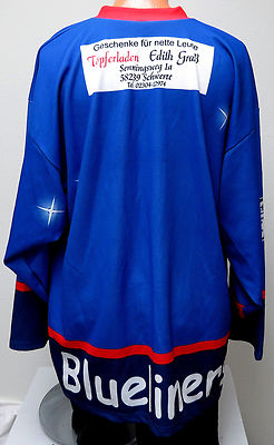 vtg ISERLOHN ROOSTERS BLUE LINERS german rhine Hockey Jersey 2XL