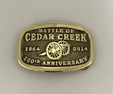 Civil war 150th Anniversary Battle Of Cedar Creek Buckle Made By Parsleys Brass