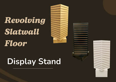 20'' x 20'' x 54'' Revolving Slatwall Floor Display Rotating Cube Tower 4 Sided