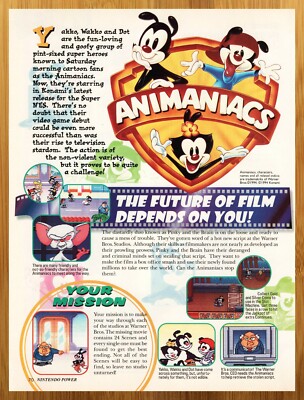1994-animaniacs-snes-print-ad-poster-original-authentic-video-game