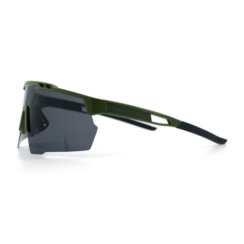 Polarized Mens Antiglare Oversized Shield Half Rim Wrap Sport Plastic Sunglasses - 第 33/39 張圖片