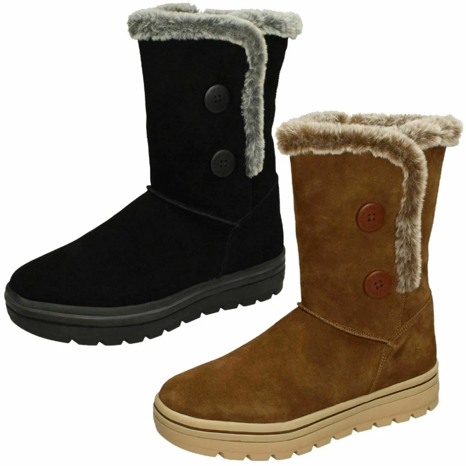 Mujer SKECHERS Ante Repele el Agua Caliente Forro Botas Invierno - 49864 Cool - Imagen 1 de 3