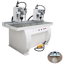 TECHTONGDA®110V Pneumatic Hinge Boring Drill Press 66.9″Ruler 2 Head Hinge Drill