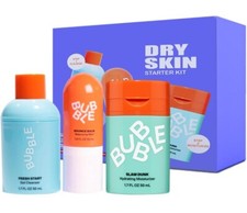Bubble Skin Care Set 3 Dry Skin 3 Steps Hydrating Routine bundle.