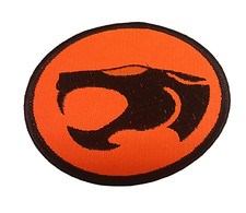orange cat biker patch Iron on Sew on 3.0 inches