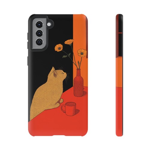 Cat on Red Table Artwork - Phone Ink Cover Case for iPhone, Galaxy, Pixel - 第 258/271 張圖片