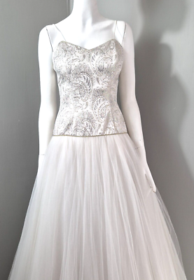 sachin and babi light blue dress T182064 Sweetheart Neckline Lace Wedding Dress with Detachable Beaded  Halter Straps
