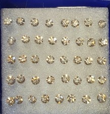 20x Pairs Unisex Small Plastic Diamond Effect Stud Earrings UK Seller Free P&P
