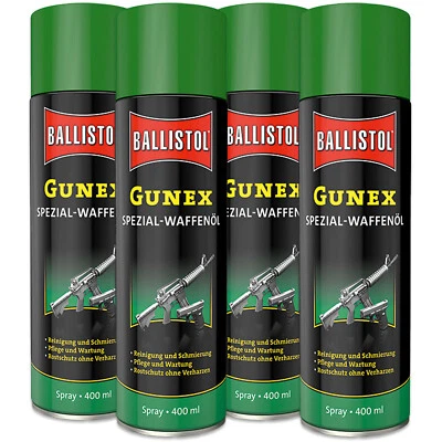4x Ballistol Gunex 22250 Spezial-Waffenöl Kriechöl Waffenpflege Spray 400ml