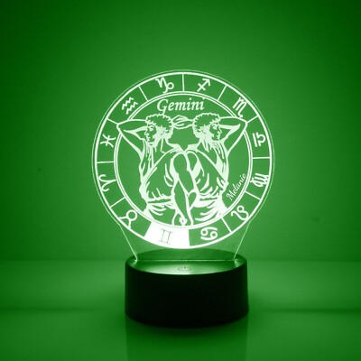 Gemini, Zodiac Signs Night Light 16 Color Change LED Desk Touch Lamp Home Decor