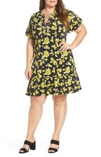 Michael Michael Kors Glam Painterly Lace-Up Chain Dress 0X New Without Tags