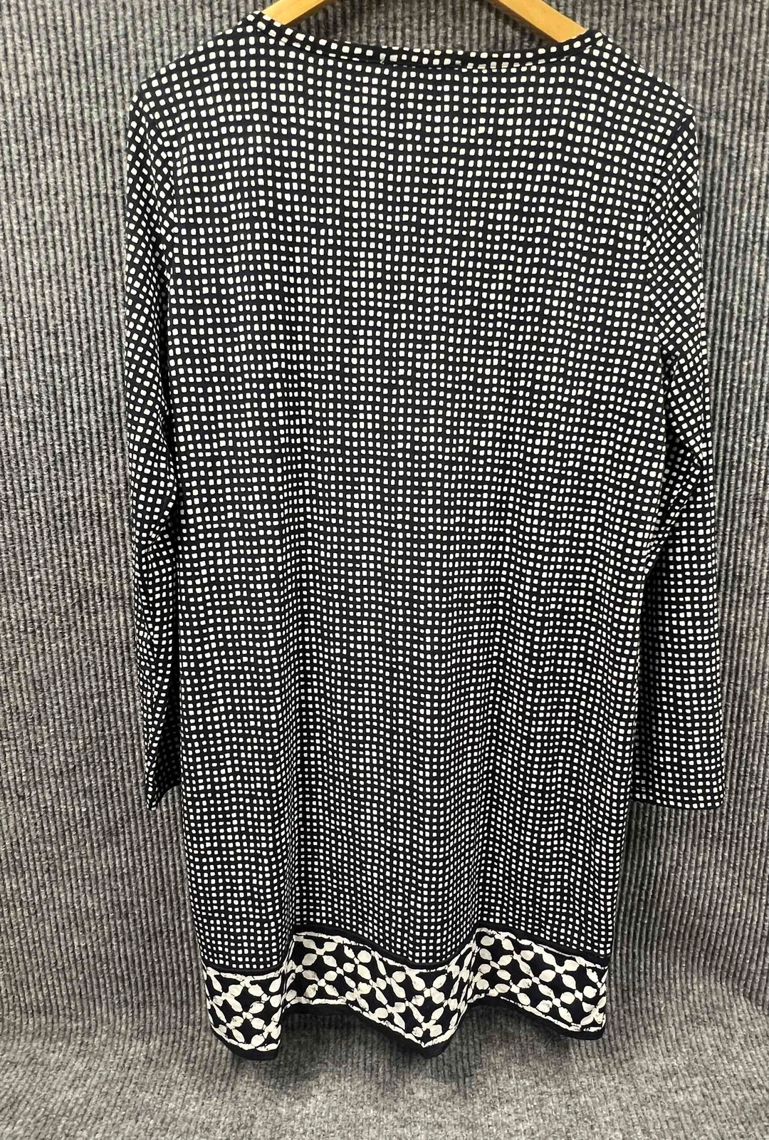 Abito Michael Kors donna XL tubino nero bianco fantasia bordo floreale carriera