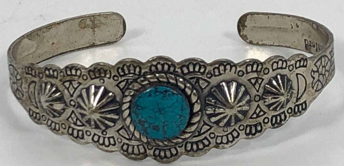 アクセサリー wsd2 Sanford Signed Southwestern Cuff Bracelet Silver Tone Faux