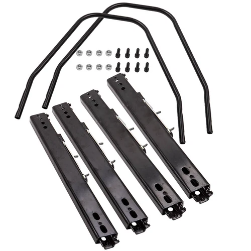 Universal Double Locking Competition Bucket Seat Sliders/Runners Set Steel