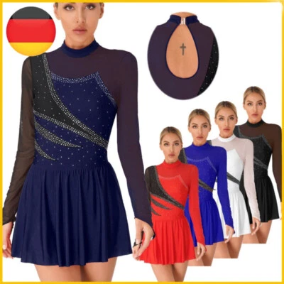 MARKENLOS Damen Langarm Ballettkleid Eiskunstlauf Kleid Ballettkleidung Tanzkostüm Leotard