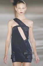 ANTHONY VACCARELLO Blue Cut Out One Shoulder Mini Dress 36 4 