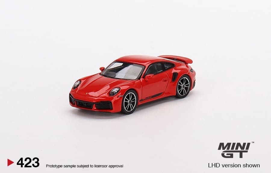 西ドイツ製、Porsche 純正911 Turbo ミニカー 赤 MINI GT Porsche 911 Turbo S Guards Red #423 (LorR Random