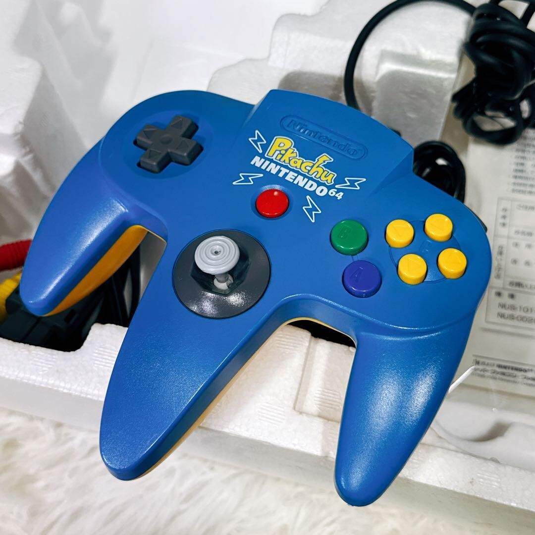 Nintendo64 Pokemon Pikachu Blue Console w/ Box & Manual + Nintendo64 Pokemon Pikachu Blue Console w/ Box & Manual +