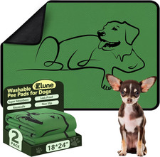 2 Pack Washable Pee Pads for Dogs 18"X24", Reusable Training Puppypads Absorbenc