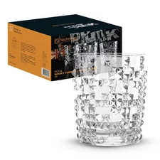 NACHTMANN Punk Whisky Glass Set of 4 Crystal Tumblers Dishwasher Safe 348ml