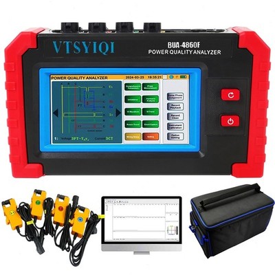Portable Power Quality Analyzer with Range 10mA~10.0A Real Time Waveform Display