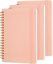 3 PCS Small Spiral Notebook 5X7, Notebooks for Note Taking, Pink Spiral Journal