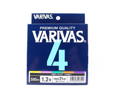 Varivas P.E Linie Varivas 4 X4 Multi Color 300m P.E 1.2 Max 21lb (3121)