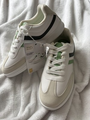 Lily And Dan Kinder weiß und grün Turnschuhe Größe UK 2 Junior BRANDNEU MIT ETIKETT 