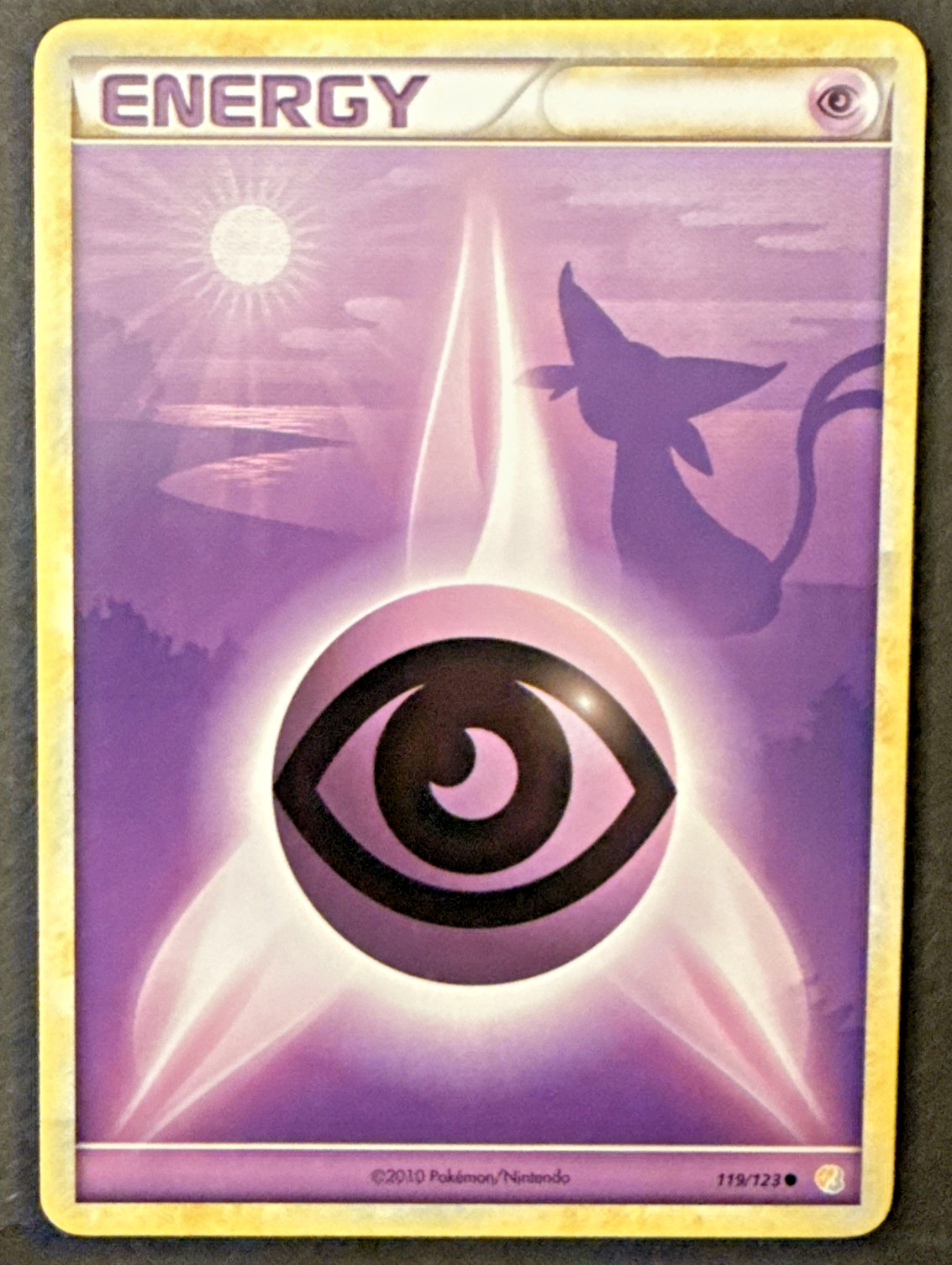 Psychic Energy 119/123 - Espeon Art - HGSS - Non Holo - Pokémon Card - NM