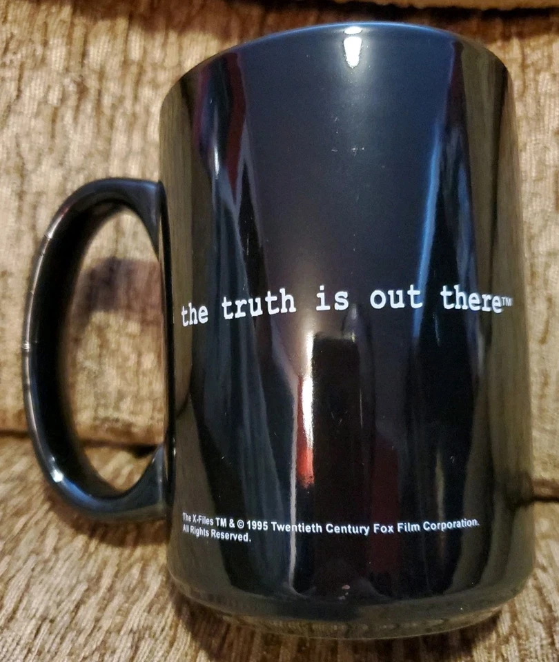 Vintage 1995 The X-Files Tasse The Truth Is Out There schwarz Keramiktasse - Bild 2 von 4