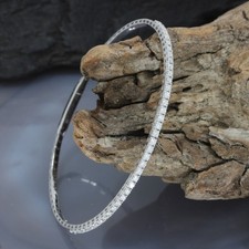 Wert 3790 € Brillant Armreif (0,85 carat) 585 14 Karat Weiß Gold