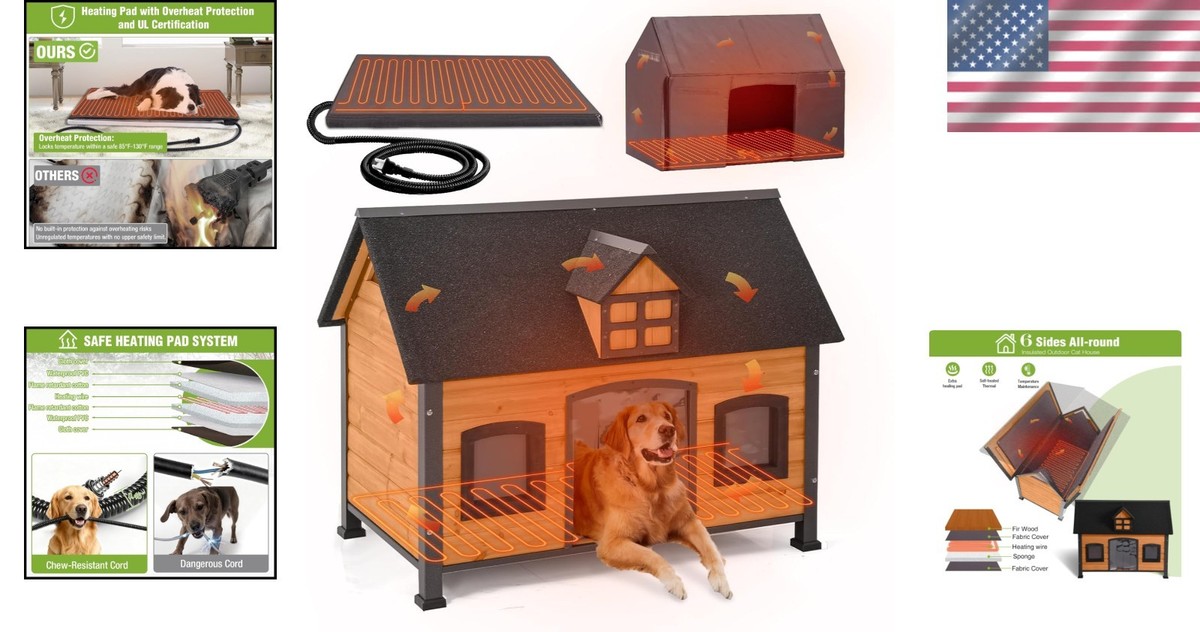 Safe Outdoor Heated Dog House for Large Breeds - Perfect Winter