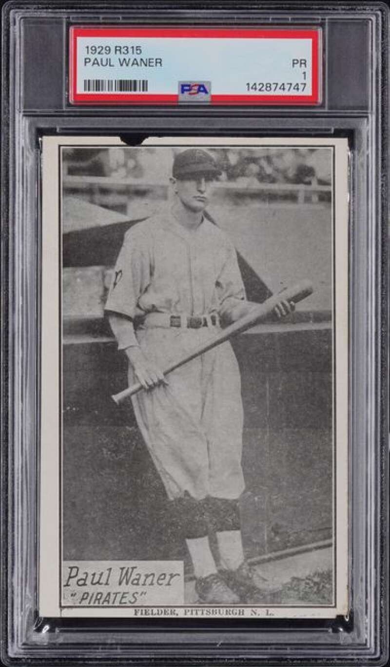 1929 R315 #NNO Paul Waner PSA 1 Pittsburgh Pirates  (4747)
