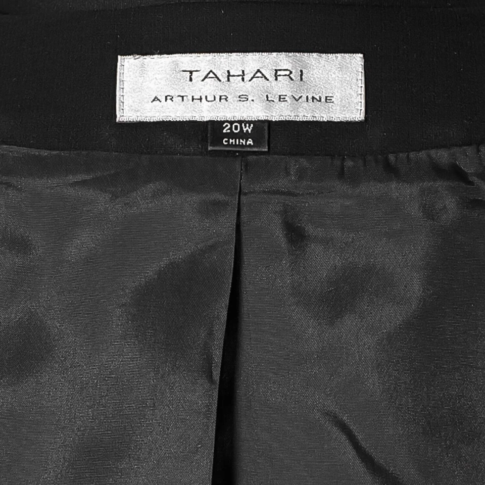 Tahari ASL Womens Blazer 20W Black Pearl Beaded Snap Button Elegant Evening - Image 3 of 4