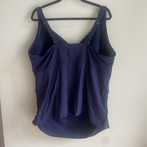 Lands End Damen Tankini Badeoberteil Plus 22W DDD Bügel dunkelblau - Bild 2 von 10