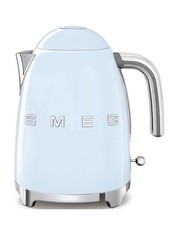 Smeg KLF03PBUK Retro 50's Style Kettle,  1.7L 3Kw Stainless Steel,  Pastel Blue.