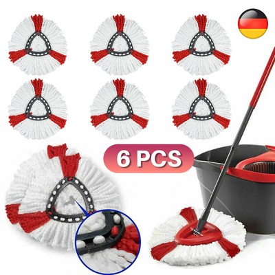 6x Wischmopp Ersatzköpfe Moppkopf Ersatzkopf für Vileda Turbo Wischmop Wischkopf