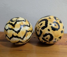 Ceramic Decorative Balls Spheres Cheetah Leopard Print