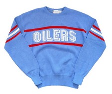 Houston Oilers Sweater XL Cliff Engle Men’s Blue Vintage Made In USA