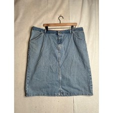 Tommy Hilfiger Vintage Denim Skirt Womens 22 Light Wash Cotton Midi 28 Inch 4063