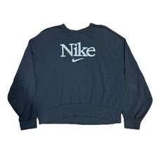 Nike Mid Crop Fleece Sweatshirt Soft Terry Spell Out Logo Swoosh Women s Sz 2XL