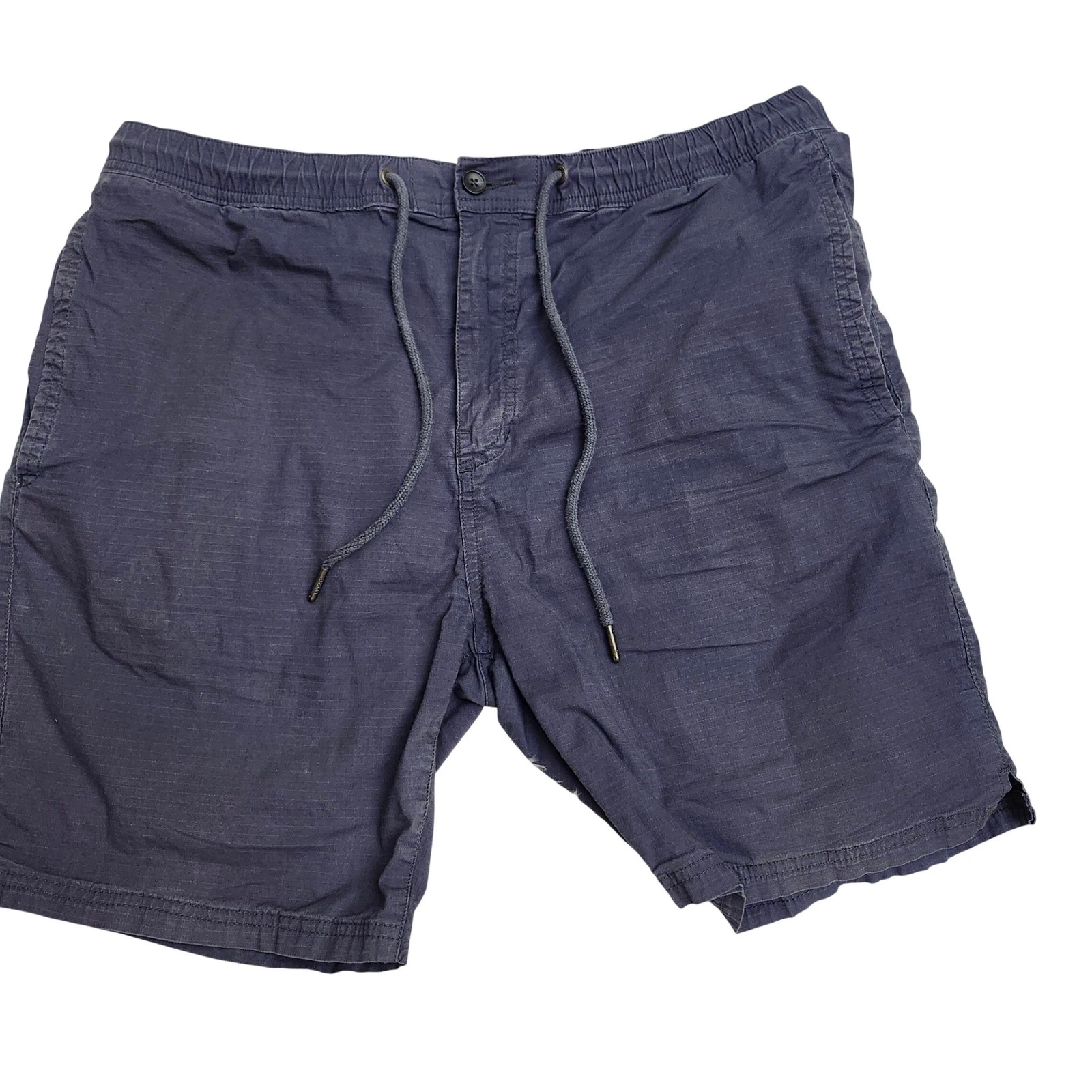 Prana Breathe Mens Shorts Large Charcoal Blue Organic Cotton Sustainable Hiking