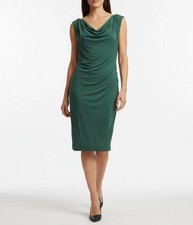 Ann Taylor Green Cowl Neck Dress XLarge Sleeveless Draped Career Business NWOT