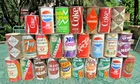Vintage Mixed group of Steel Soda Soft Drink Cans - 7 UP - Coca Cola - Pepsi +++