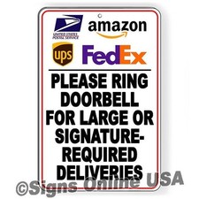 Ring Doorbell For Large Packages Signature Required Deliveries Sign Decal I440