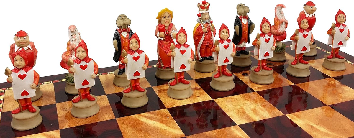Alice in Wonderland Fantasy Chess Men Set W/ 18