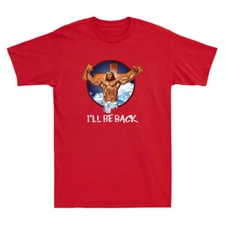 Jesus I'll Be Back Funny Jesus Christ Cross Meme Christian Vintage Men's T-Shirt