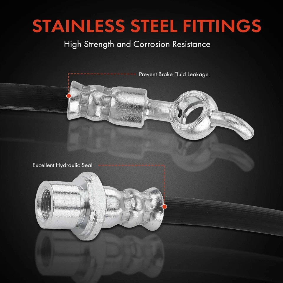 2x Rear LH & RH Brake Hydraulic Hose for Toyota Corolla iM Scion tC Lexus CT200h - Image 4 of 4