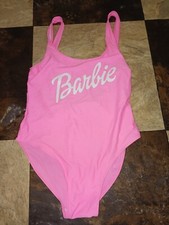 Vintage Women  s Barbie One Piece Pink Swimsuit: M